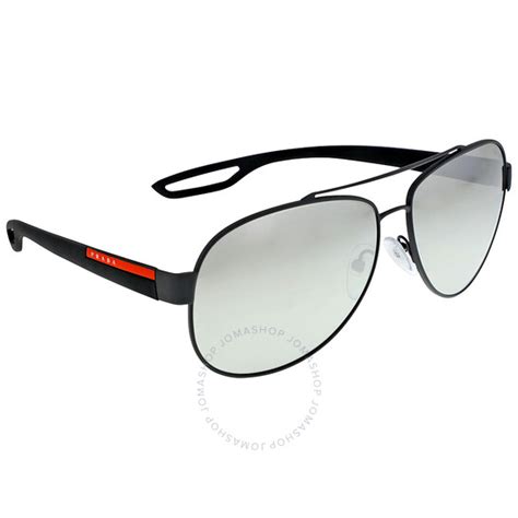 prada linea rossa ps 55qs|Prada Linea Rossa Light Grey Mirror Silver Pilot Men's .